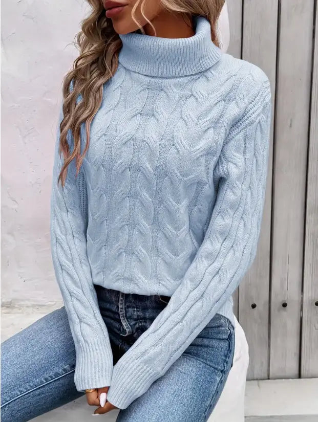 Women’s Cable-knit Turtleneck Sweater