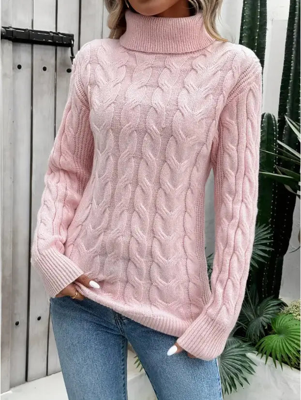 Women’s Cable-knit Turtleneck Sweater