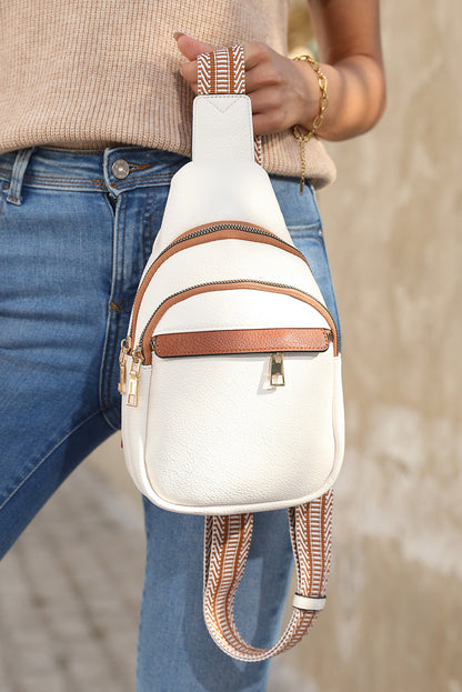 Crossbody Bag Trendy - White Casual Chic