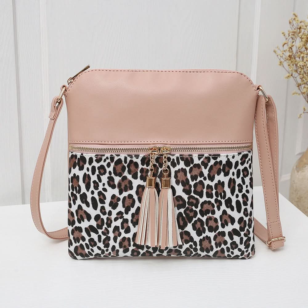 Foreign Trade New Hit Color Leopard Print Tassel Bag.