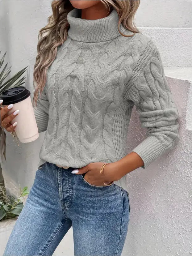 Women’s Cable-knit Turtleneck Sweater