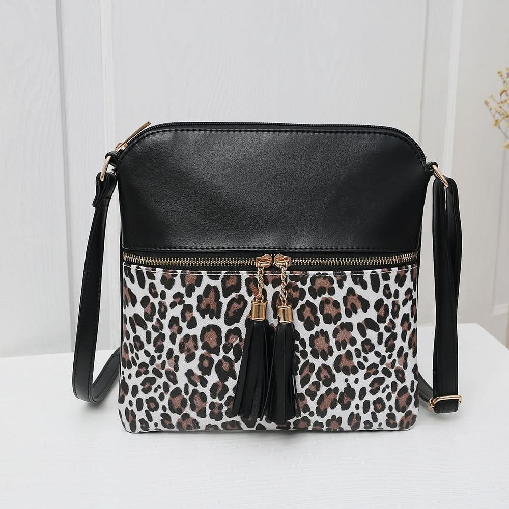 Foreign Trade New Hit Color Leopard Print Tassel Bag.