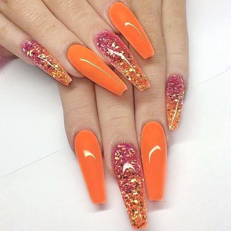 Long Ballet Nails With Flat And Pointed Water Droplets.