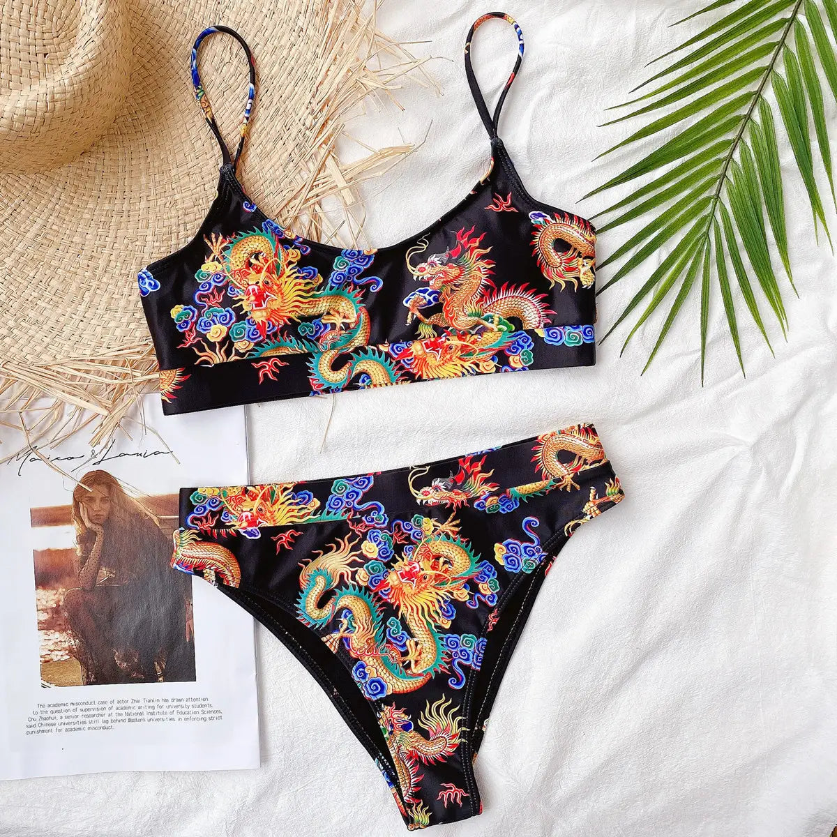 Bikini Ladies European And American Swimwear Split Print Bikini Swimsuit