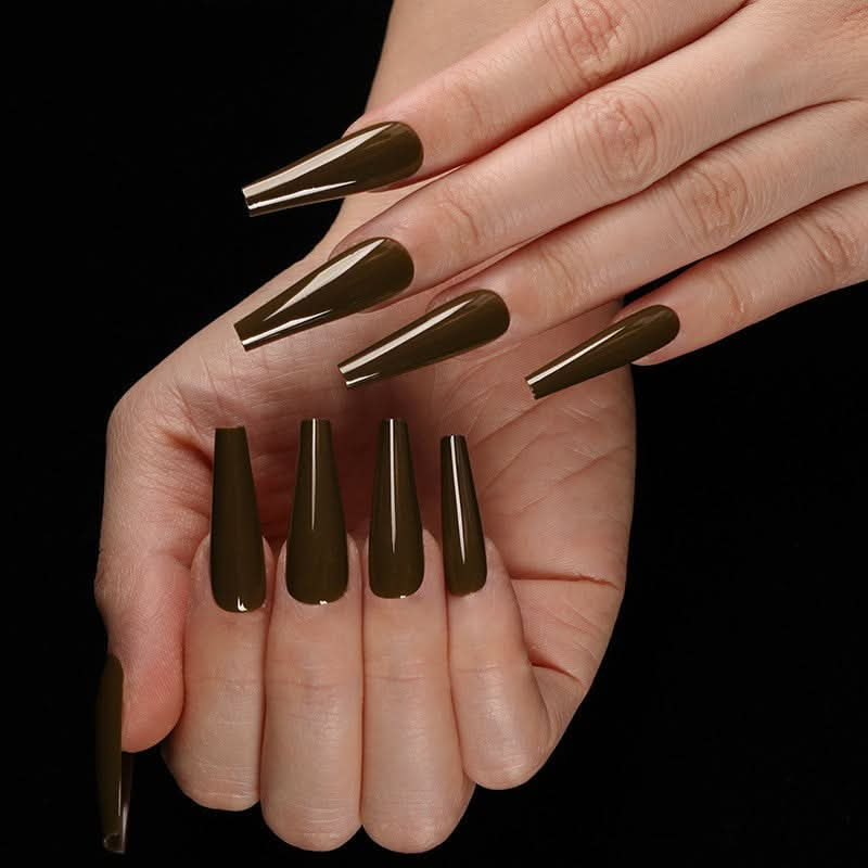 Nail Art Long Coffin Fake Nails.