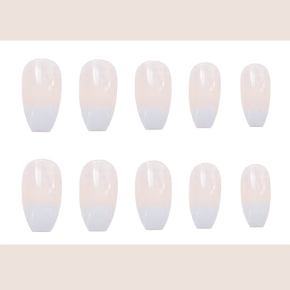 Wearable white gradient false nails