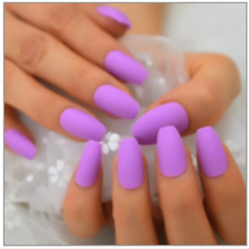 Nude Extra Long UV Gel Cover Glossy Fake Nails