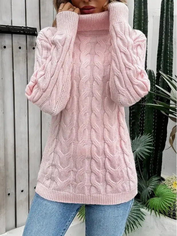 Women’s Cable-knit Turtleneck Sweater