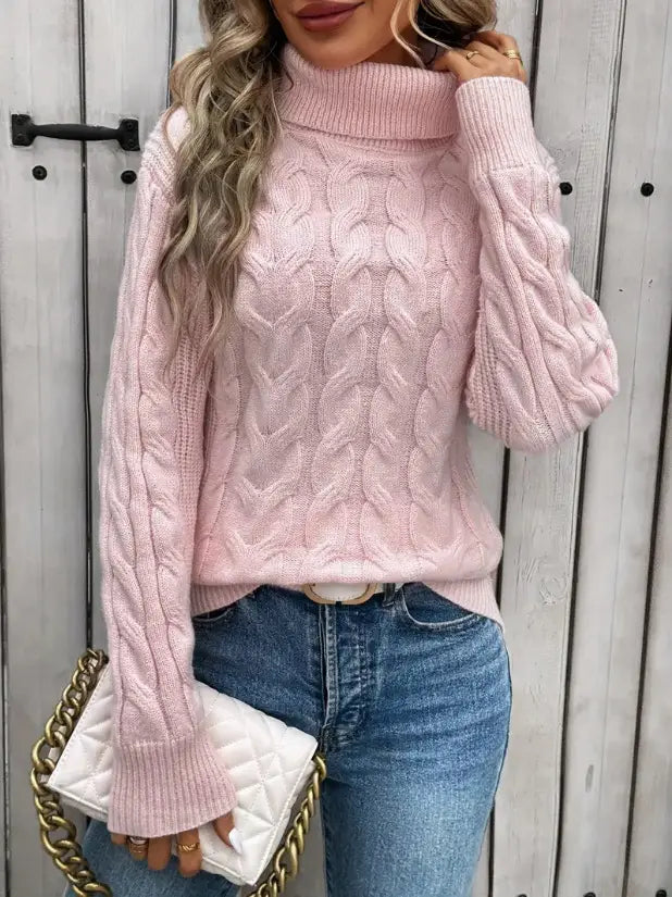 Women’s Cable-knit Turtleneck Sweater