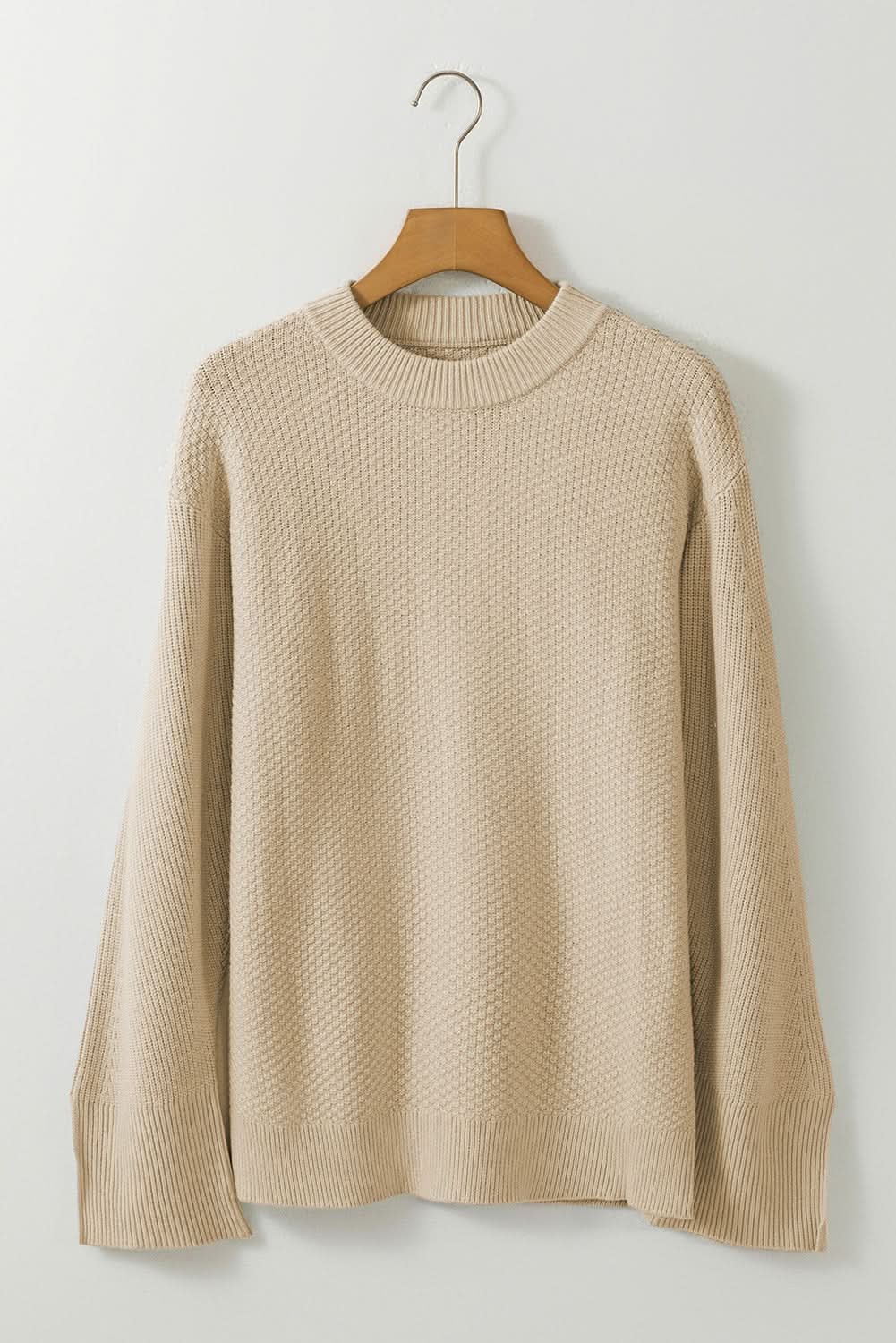 Dark Green Textured Knit Sweater