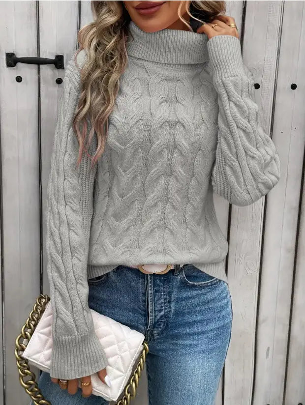 Women’s Cable-knit Turtleneck Sweater