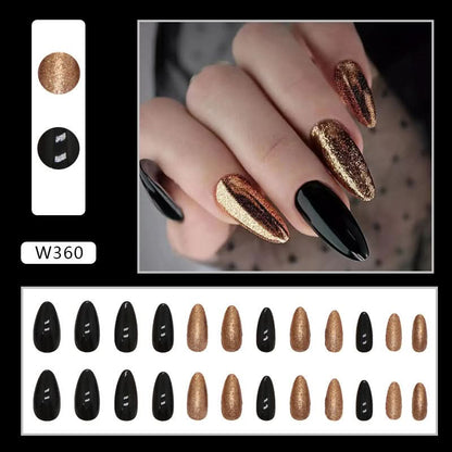 Flash Black Gold European And American Nails.