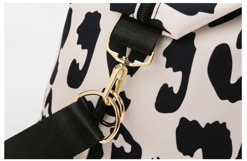 Women Travel Duffel Bag Cow Pattern Handbag