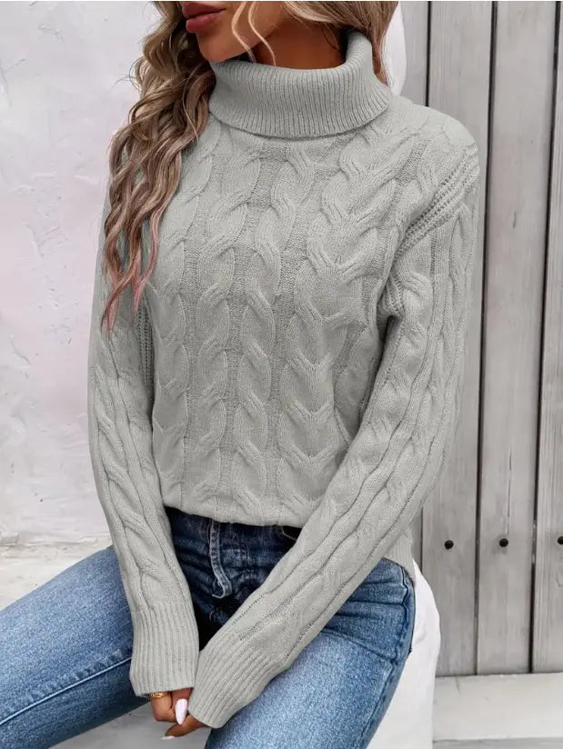 Women’s Cable-knit Turtleneck Sweater