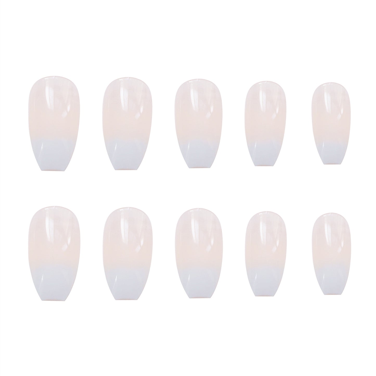 Wearable white gradient false nails