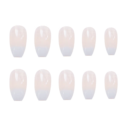 Wearable white gradient false nails