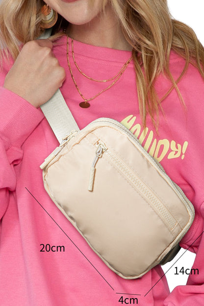 Light Pink Zipped Square Crossbody Bag Trendy - Feminine Chic