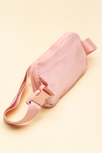 Light Pink Zipped Square Crossbody Bag Trendy - Feminine Chic