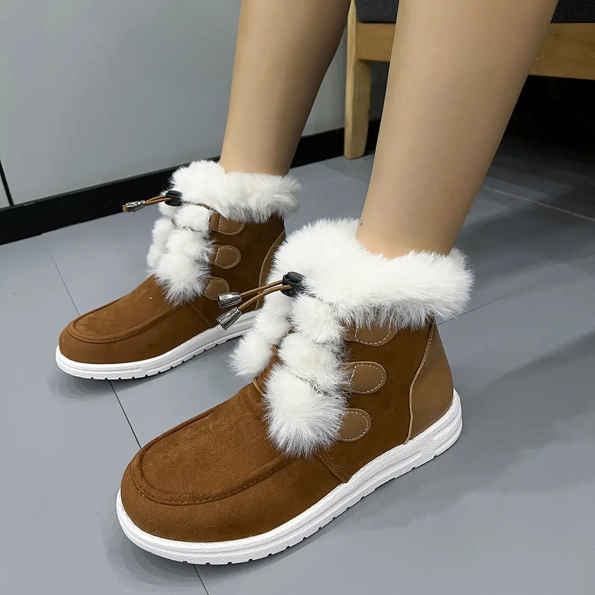 Fashion Suede Fleece Snow Winter Boots