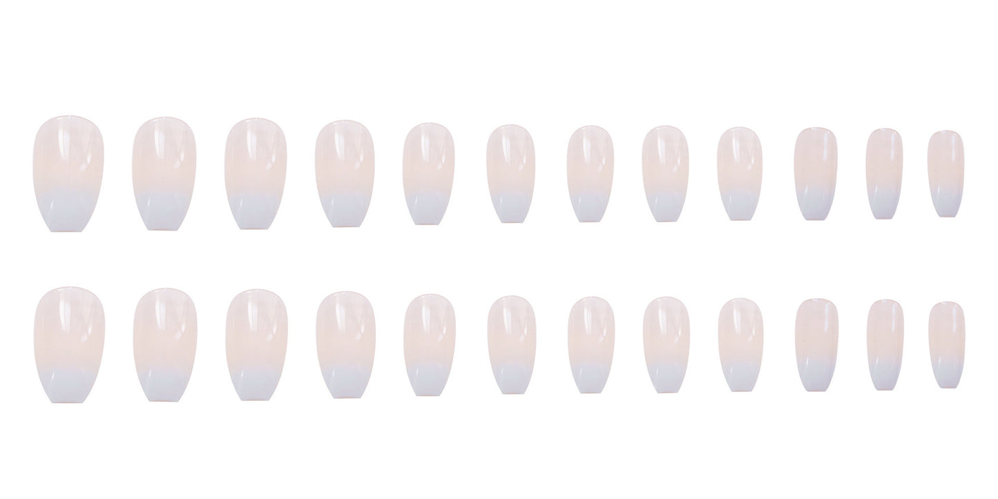 Wearable white gradient false nails