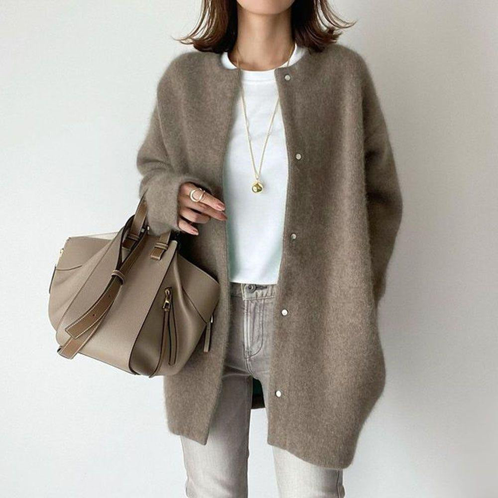 Cardigan Fashion Solid Color Coat Jacket Autumn