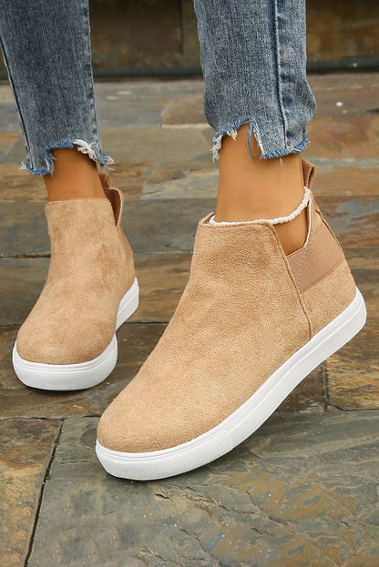 Camel High Top Slip-on Casual Sneakers.