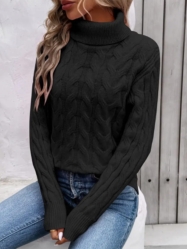 Women’s Cable-knit Turtleneck Sweater