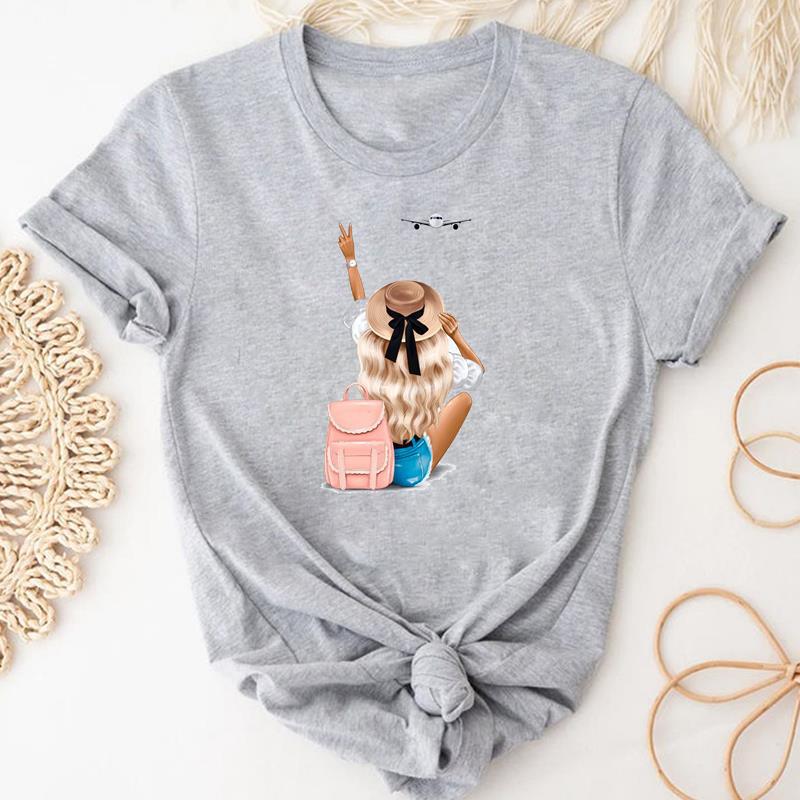 Women’s Coffee Cartoon Printed Clothing Top