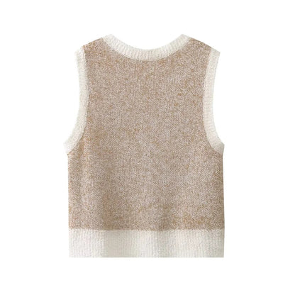 Women's Fashion All-match Short Knitted Vest