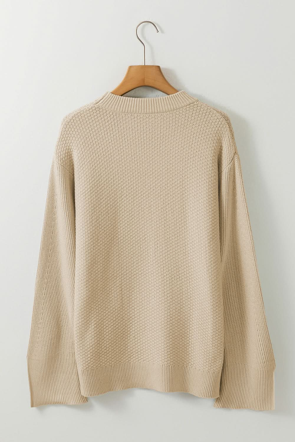 Dark Green Textured Knit Sweater