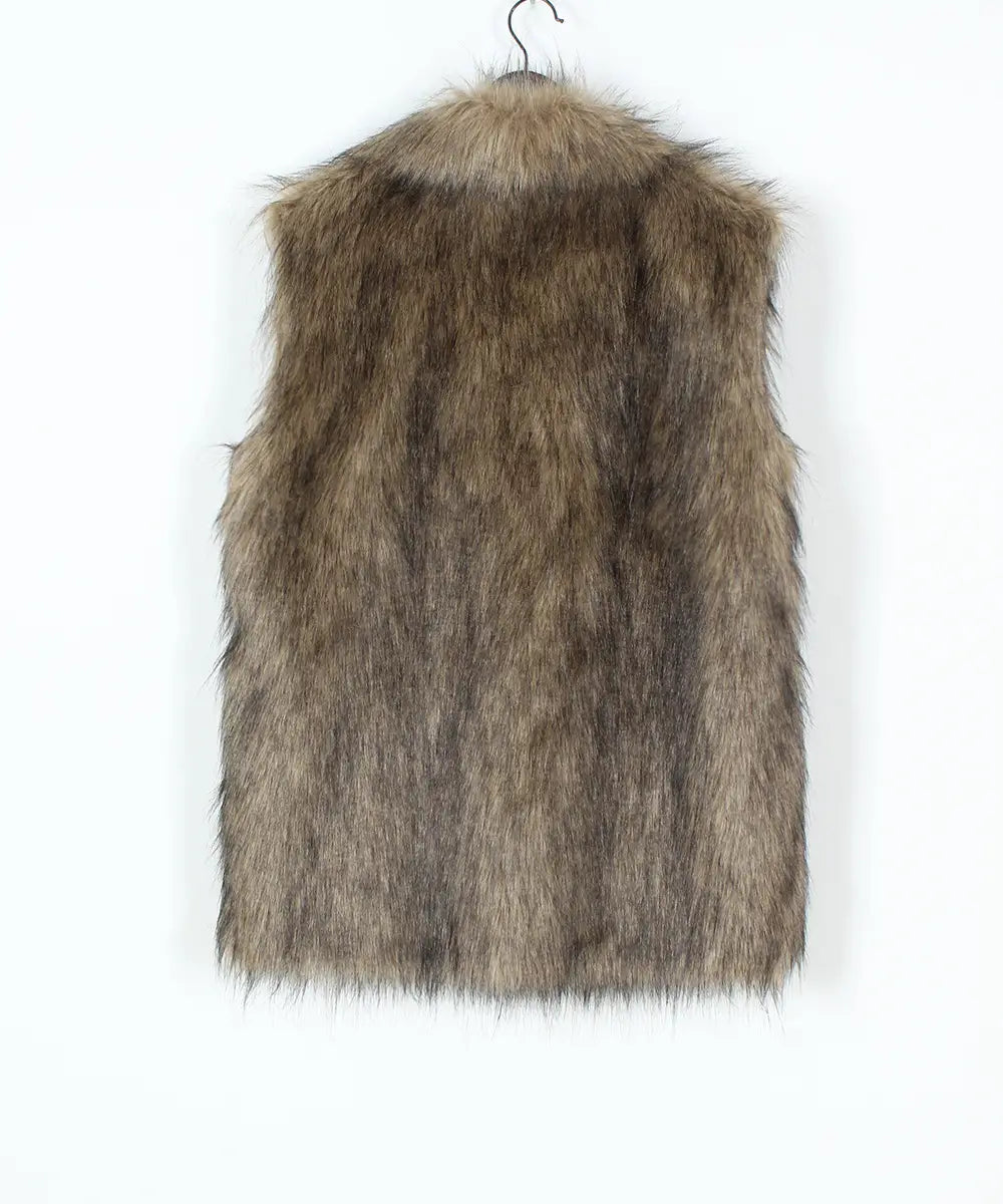 European And American Ladies Imitation Fur Suit Collar Vest