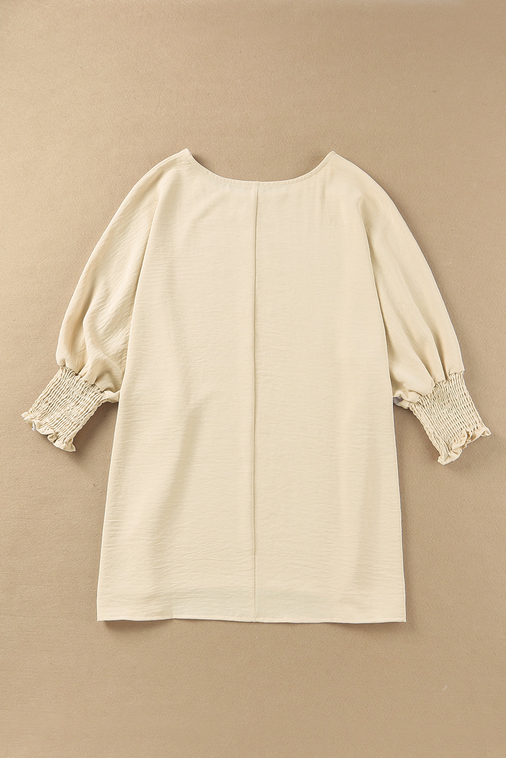 Casual Shirred Cuffs Half Sleeve Blouse