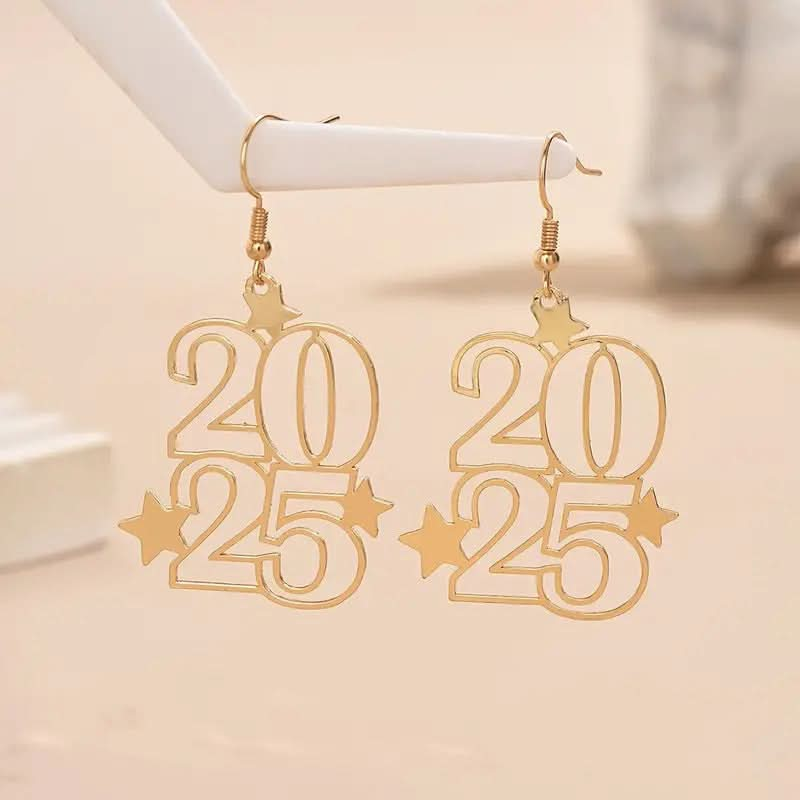 New Creative Gloden Number 2025 Dangle Earrings.