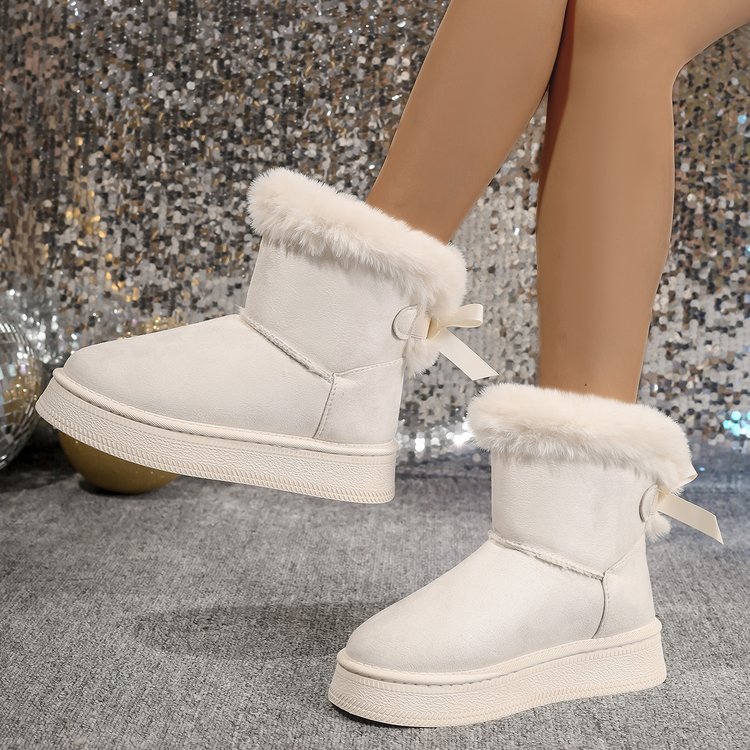 Winter Snow Boots With Bowknot Fashion