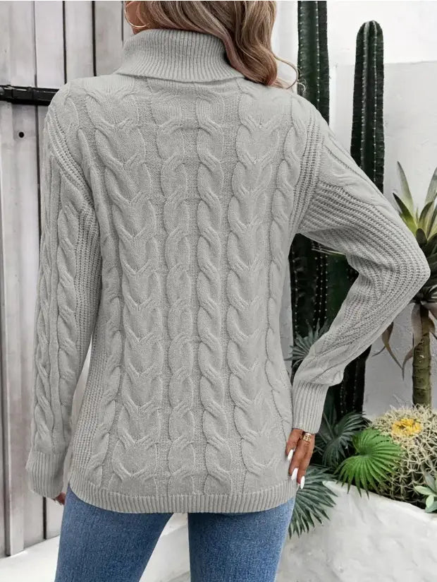 Women’s Cable-knit Turtleneck Sweater