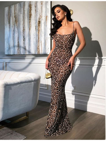 Leopard print camisole dress.