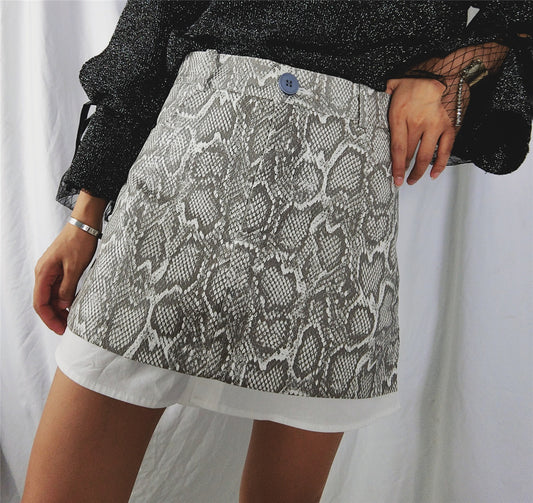 Snake pattern a-line skirt skirt