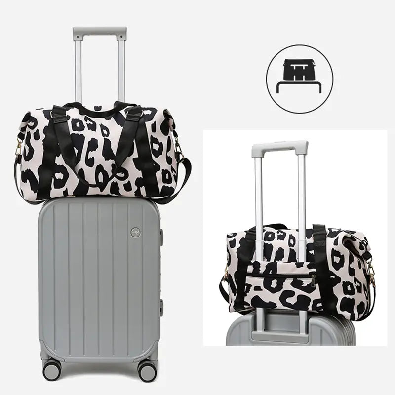 Women Travel Duffel Bag Cow Pattern Handbag