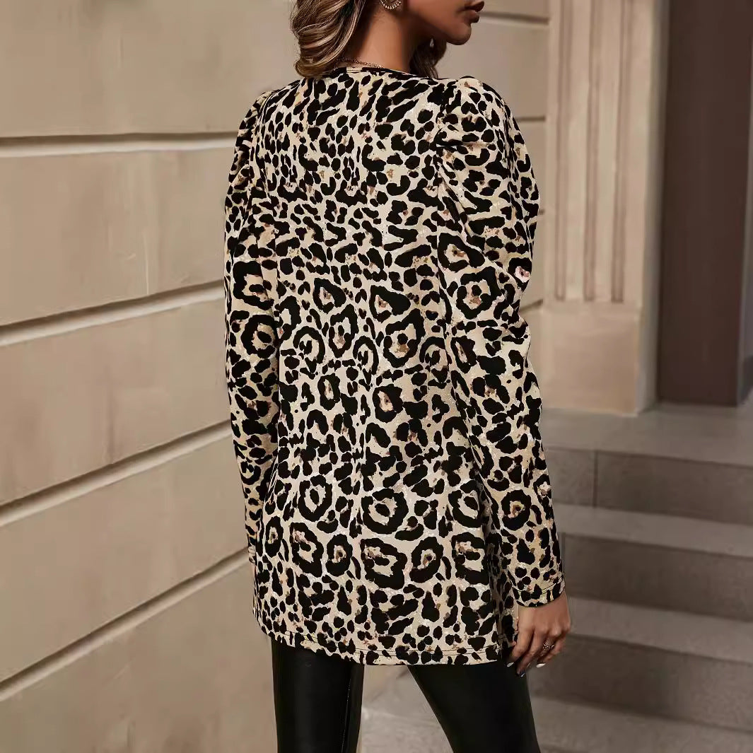 New Leopard Cardigan Sweater Coat