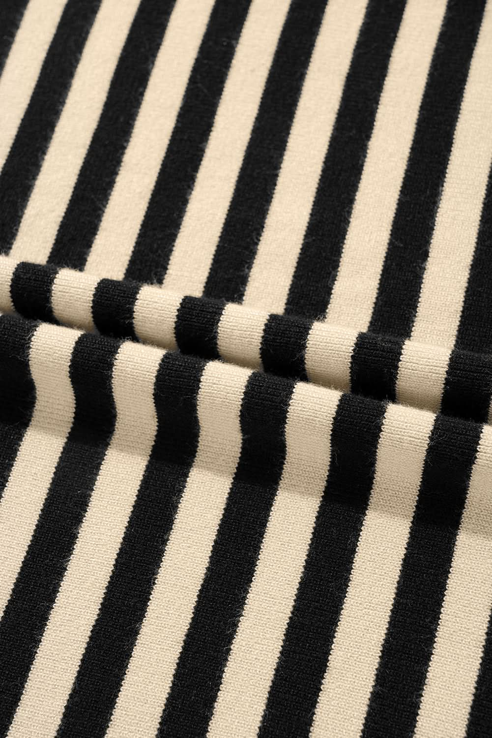 Black Stripe Crew Neck Slim Fit Sweater Vest.