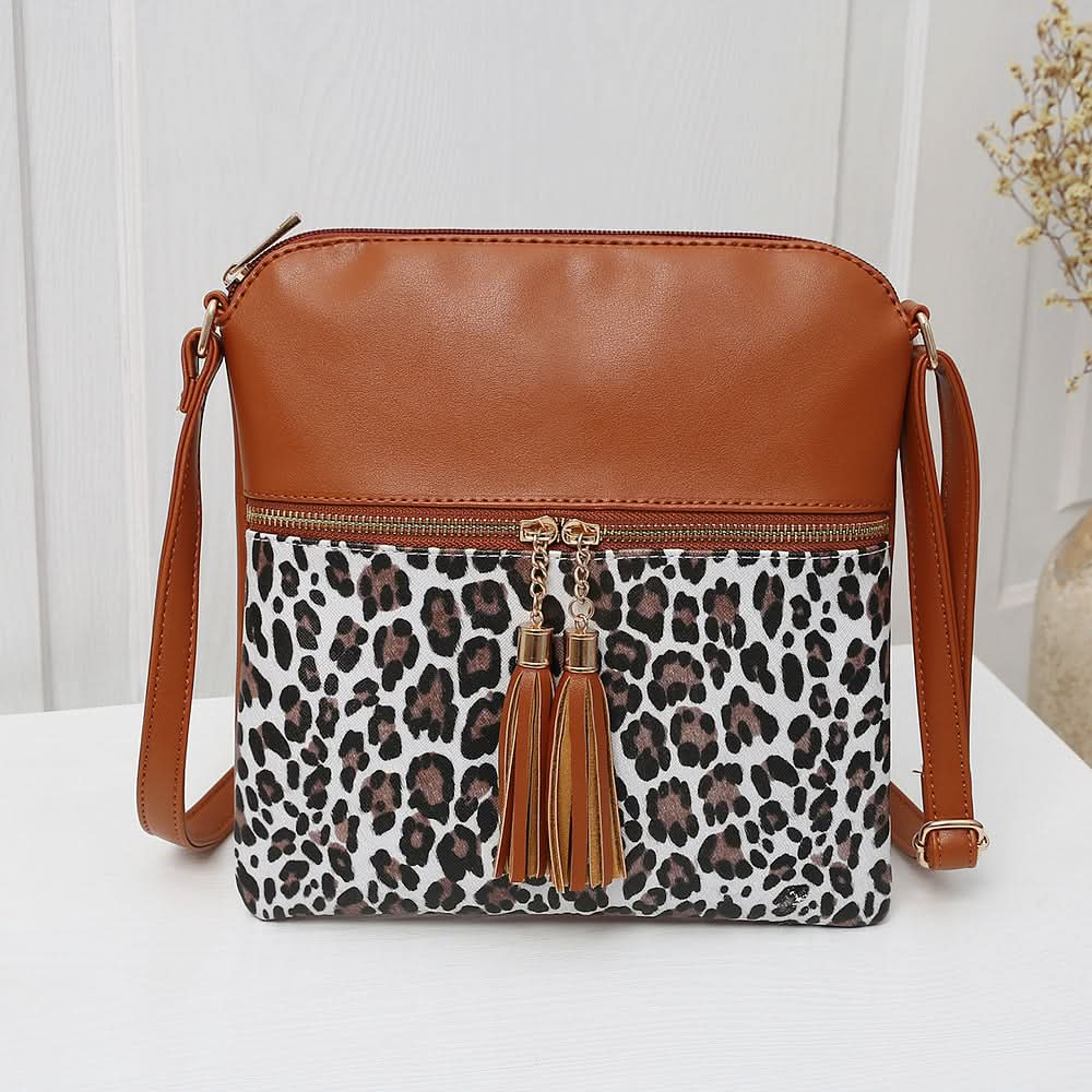 Foreign Trade New Hit Color Leopard Print Tassel Bag.