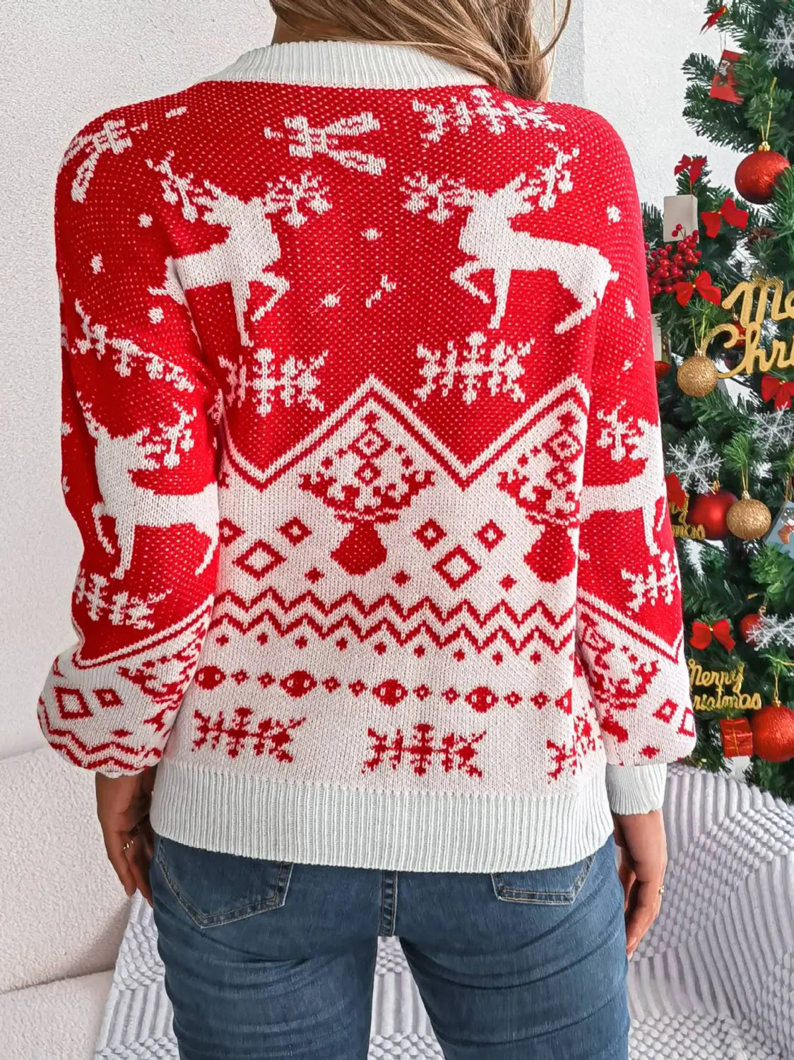 New Year Autumn Winter Casual Deer Pattern