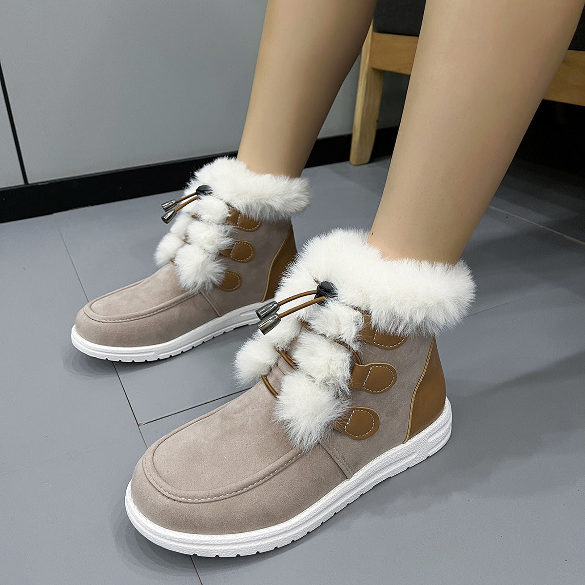 Fashion Suede Fleece Snow Winter Boots