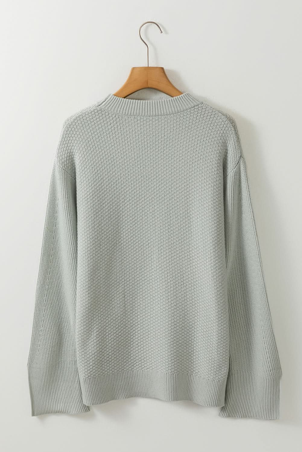 Dark Green Textured Knit Sweater