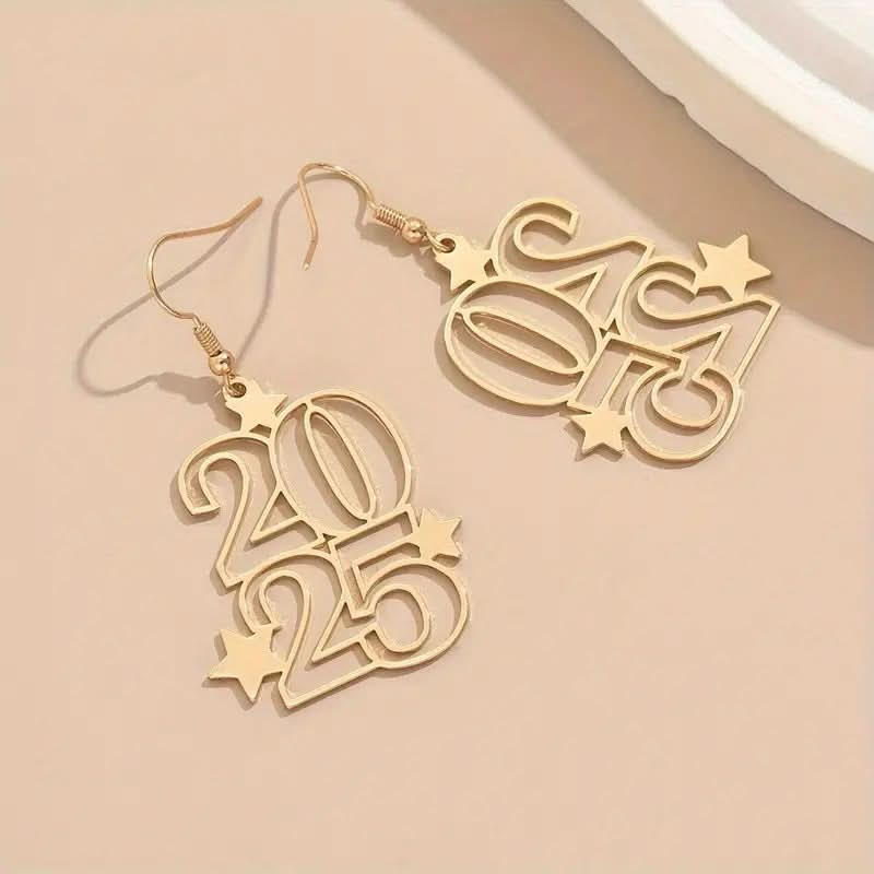 New Creative Gloden Number 2025 Dangle Earrings.