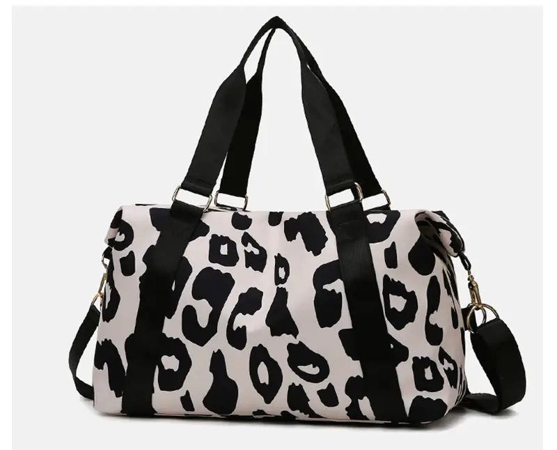 Women Travel Duffel Bag Cow Pattern Handbag