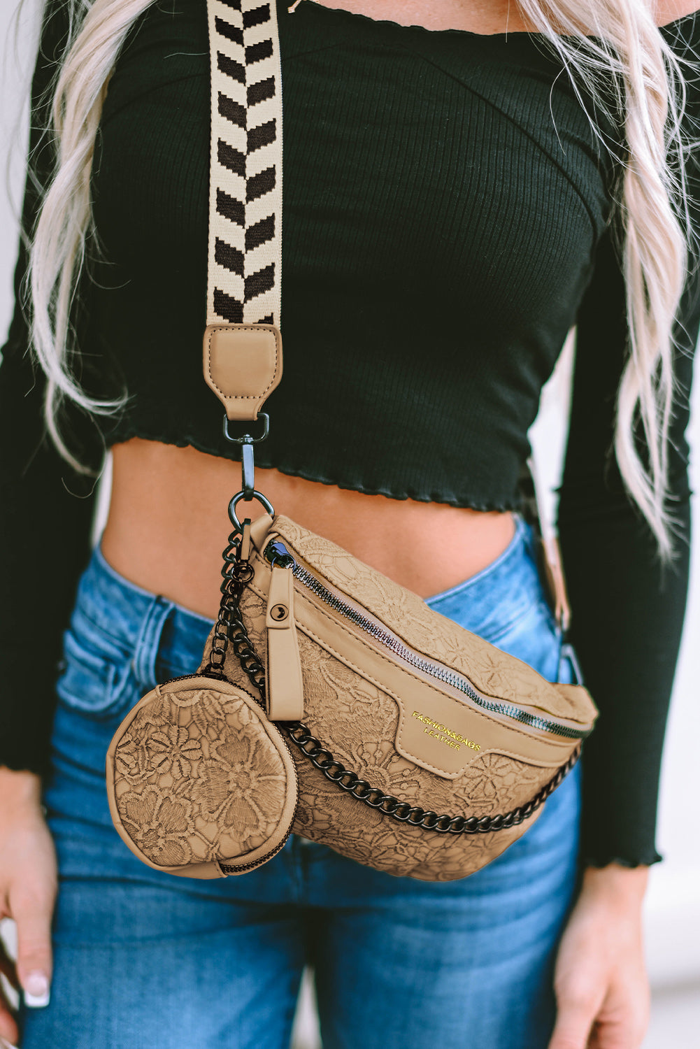 Black Strap Crossbody Bag Trendy