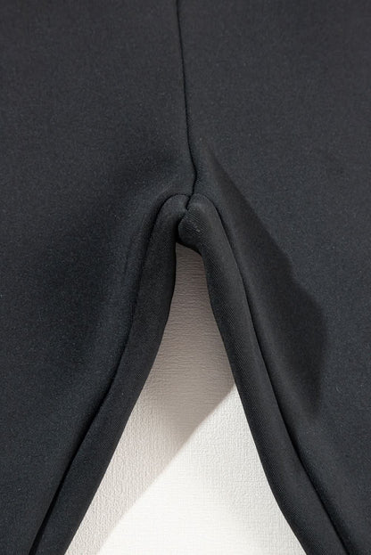 Black Fleece Lining Winter Thermal High Waist Leggings.