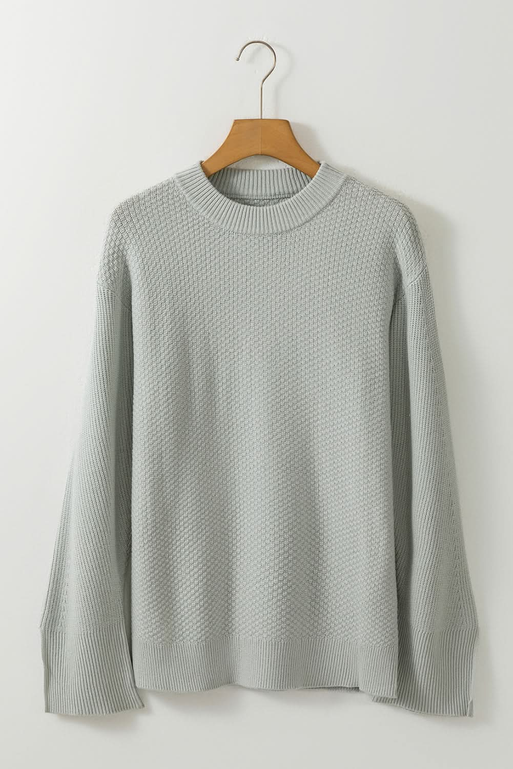 Dark Green Textured Knit Sweater