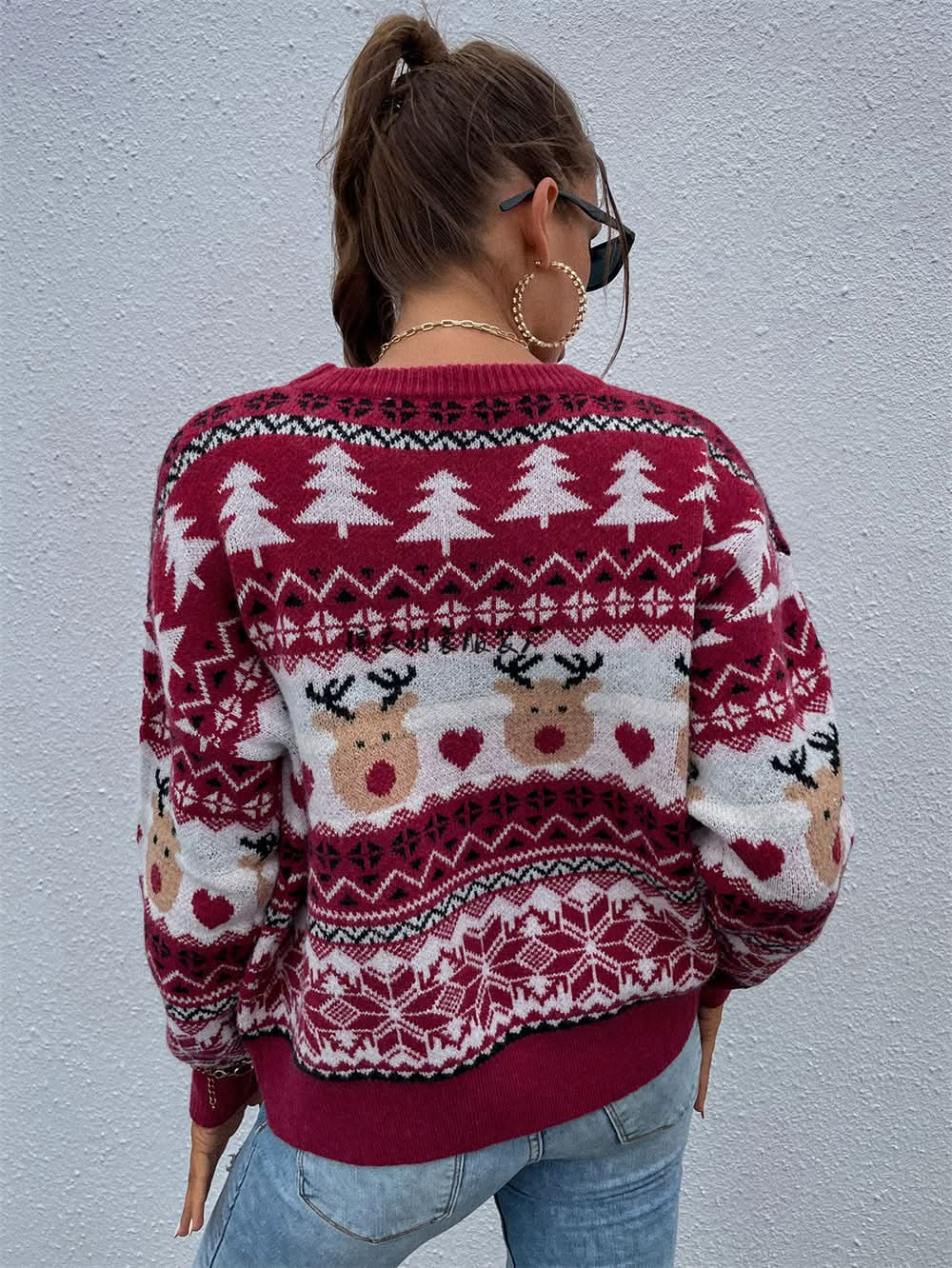 New Winter Clothes Red Christmas Clothes Pullover Holiday Sweater.